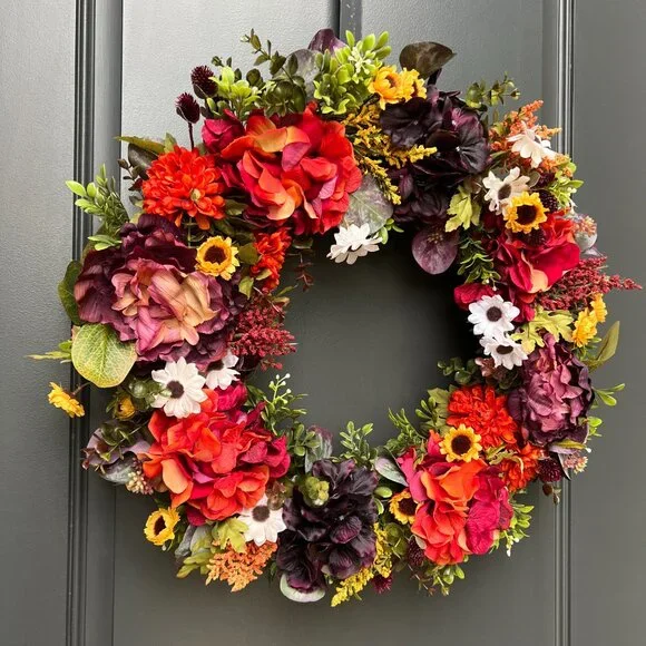 Stunning Artificial Fall Floral Wreath